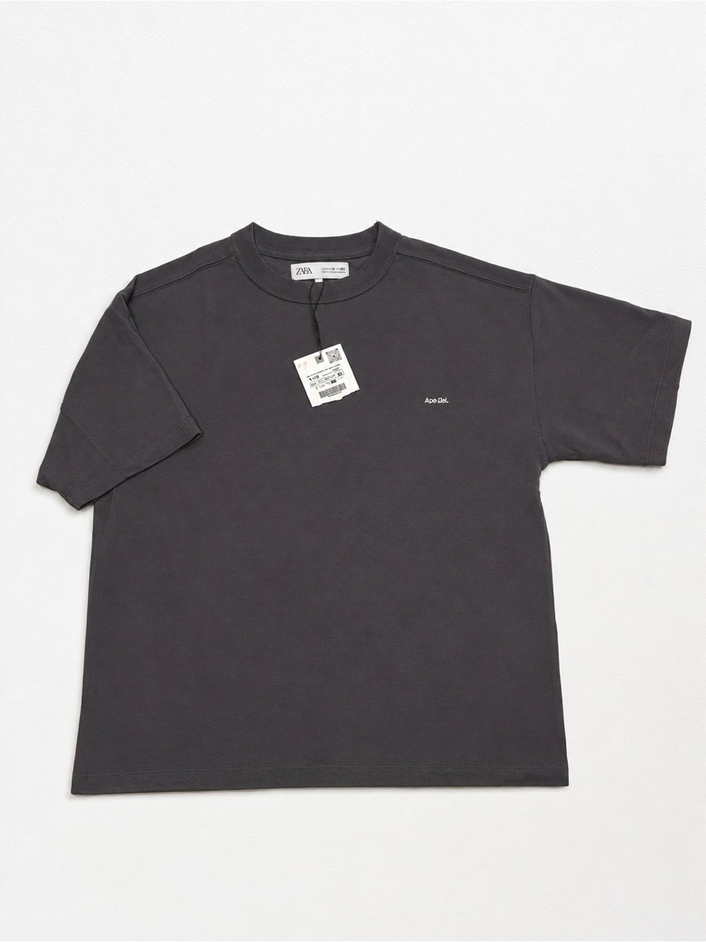 NEW Zara Kids Short Sleeve Crewneck T-Shirt in Charcoal